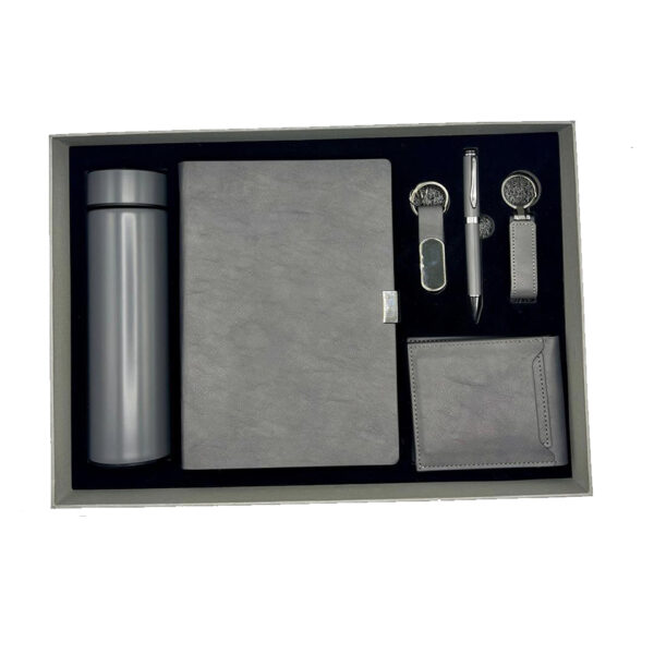 Coffret simili cuir gris